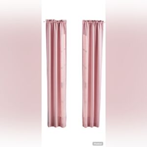 Your Zone Solid Room Darkening Rod Pocket Curtain in Pink 30"x84"